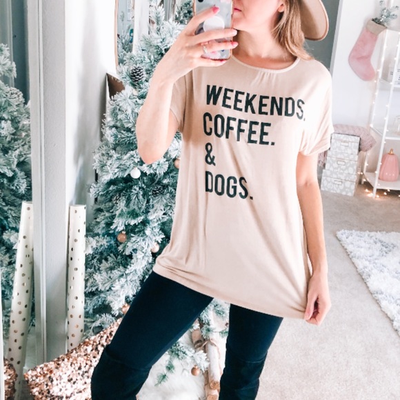Weekends Coffee Dogs Graphic Tee - Picture 2 of 4